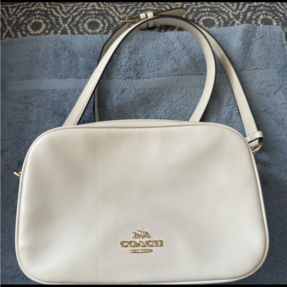 Coach Ivory Crossbody Bag with Gold Accents